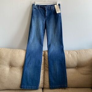 Banana Republic Jeans Wide Leg Trouser Stretch Blue Denim 26